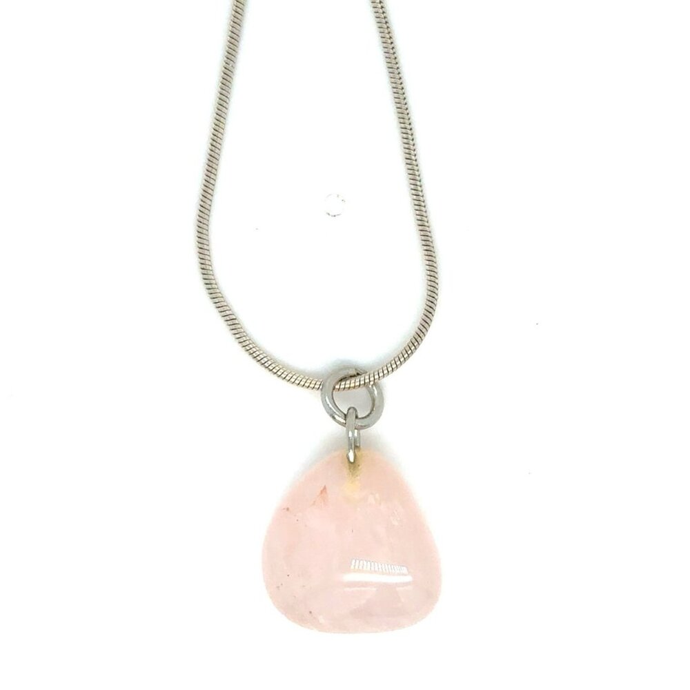 Pink Quartz Sterling Silver Chain Necklace - Picture 1 of 8